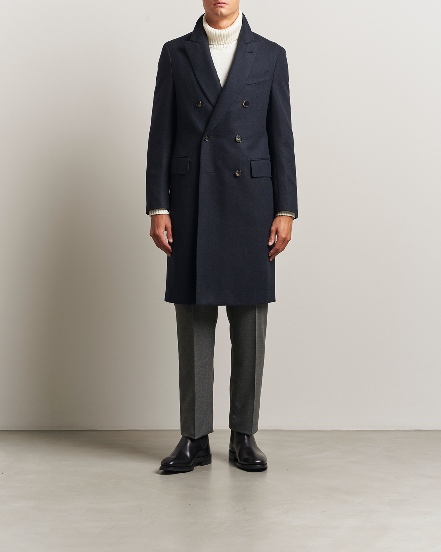 Herre | Jakker | Caruso | Aida Double Breasted Wool Coat Navy