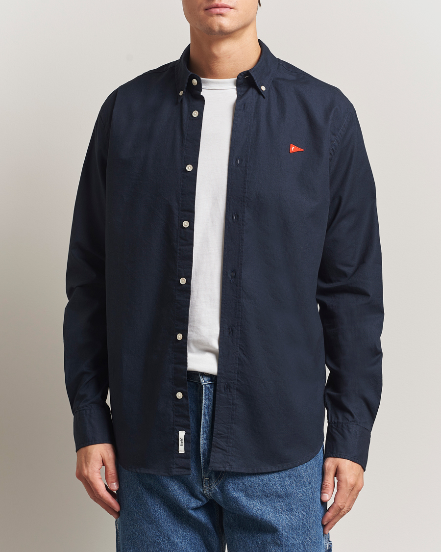 Herre | Skjorter | Forét | Flag Regular Fit Oxford Shirt Navy