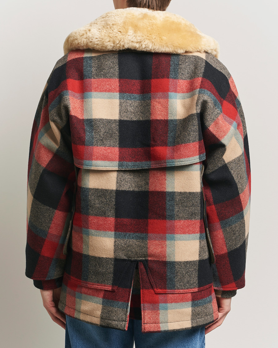 Herre | Jakker | Filson | Wool Lined Packer Coat Red/Cream/Blue Plaid