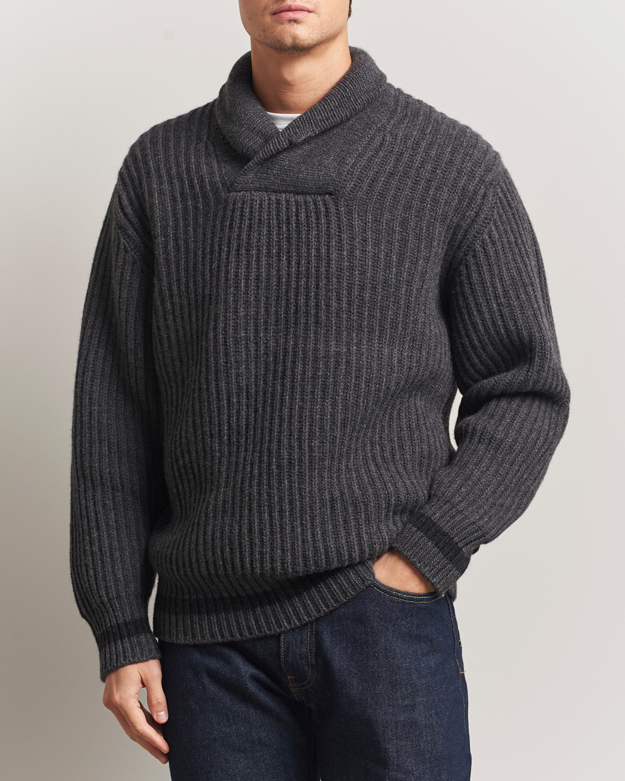 Herre | Gensere | Filson | Bristol Shawl Neck Sweater Grey