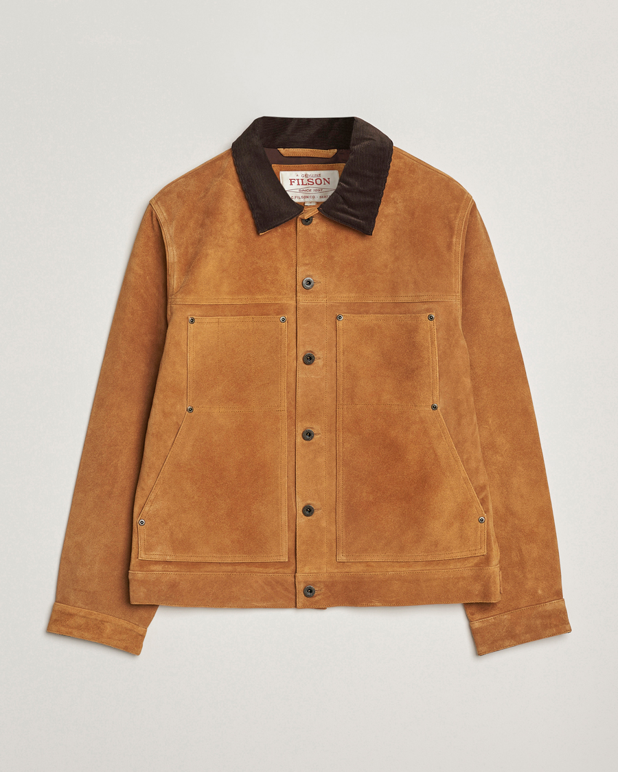Herre | Jakker | Filson | Short Lined Suede Cruiser Saddle Brown