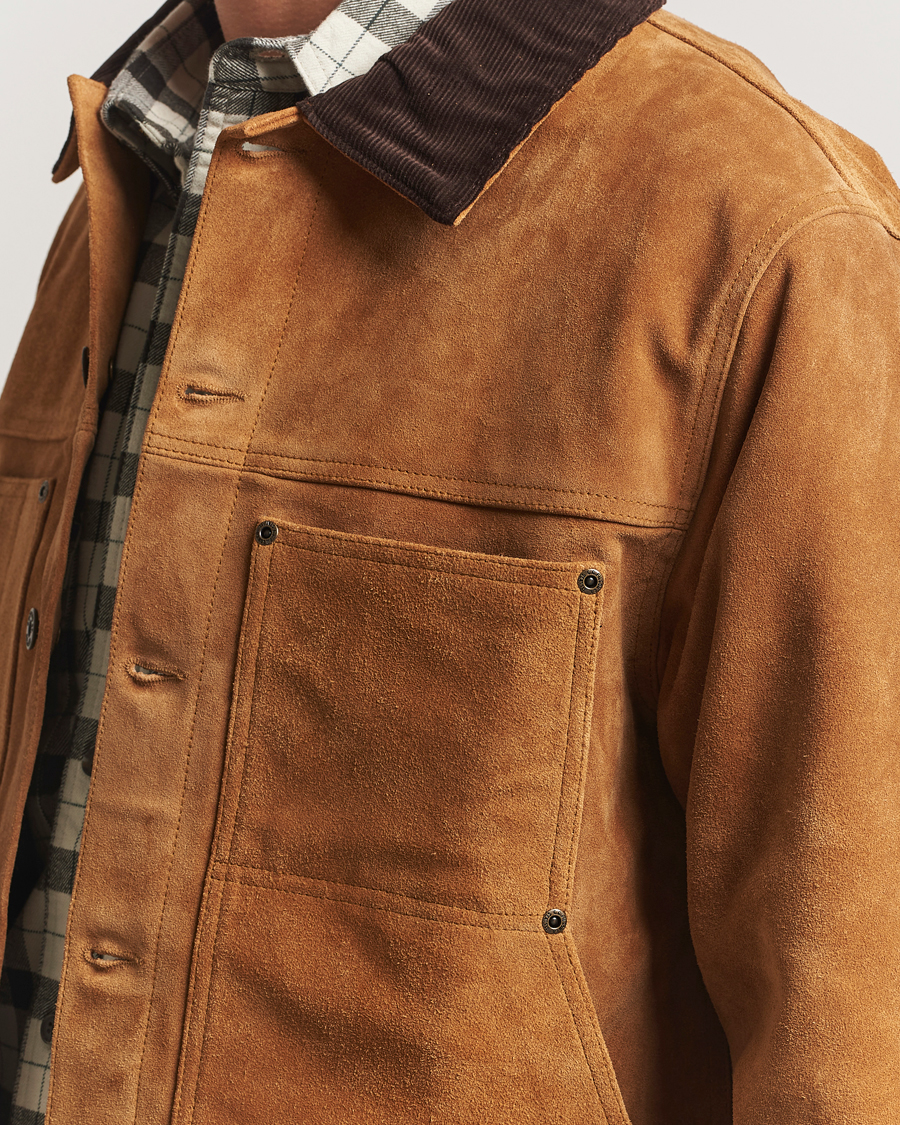 Herre | Jakker | Filson | Short Lined Suede Cruiser Saddle Brown