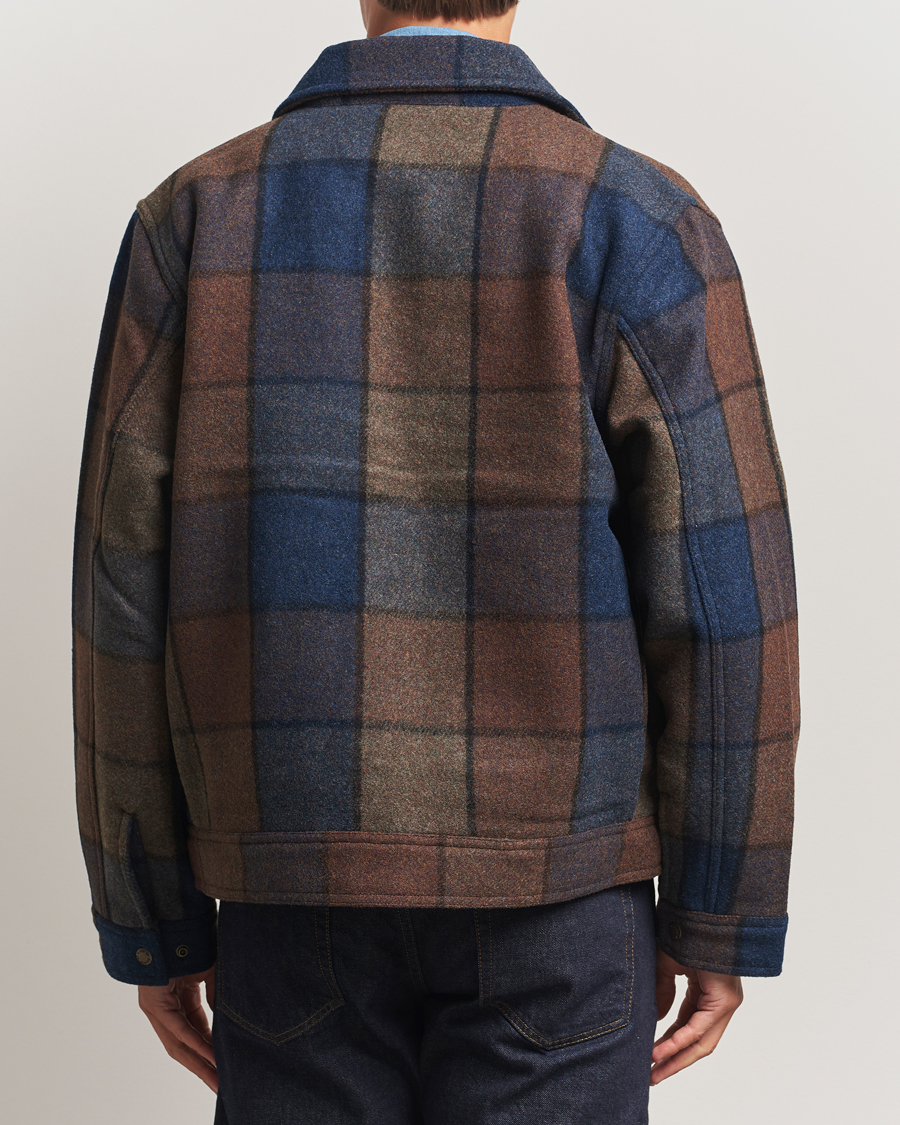 Herre | Jakker | Filson | Mackinaw Checked Wool Work Jacket Blue/Brown