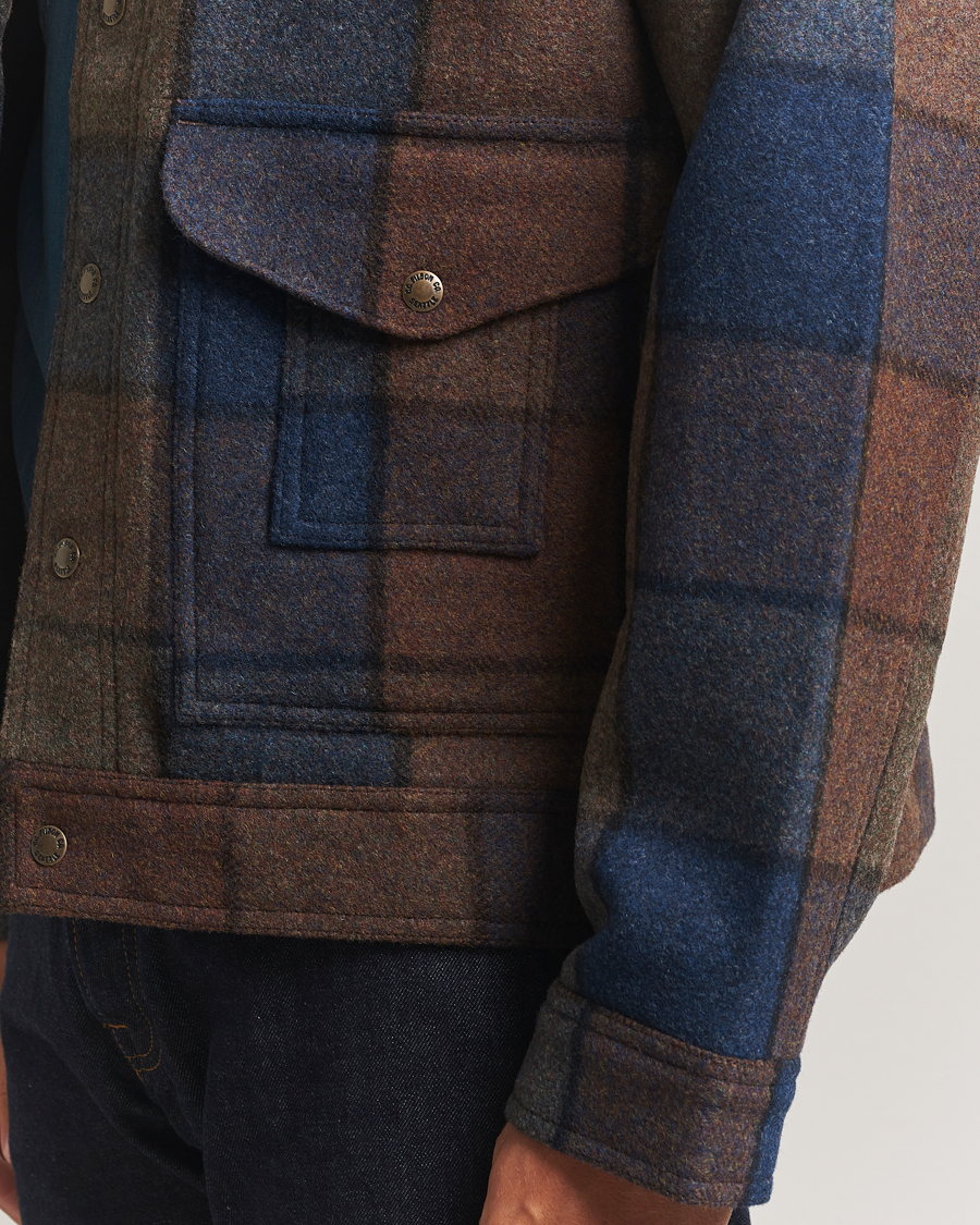 Herre | Jakker | Filson | Mackinaw Checked Wool Work Jacket Blue/Brown
