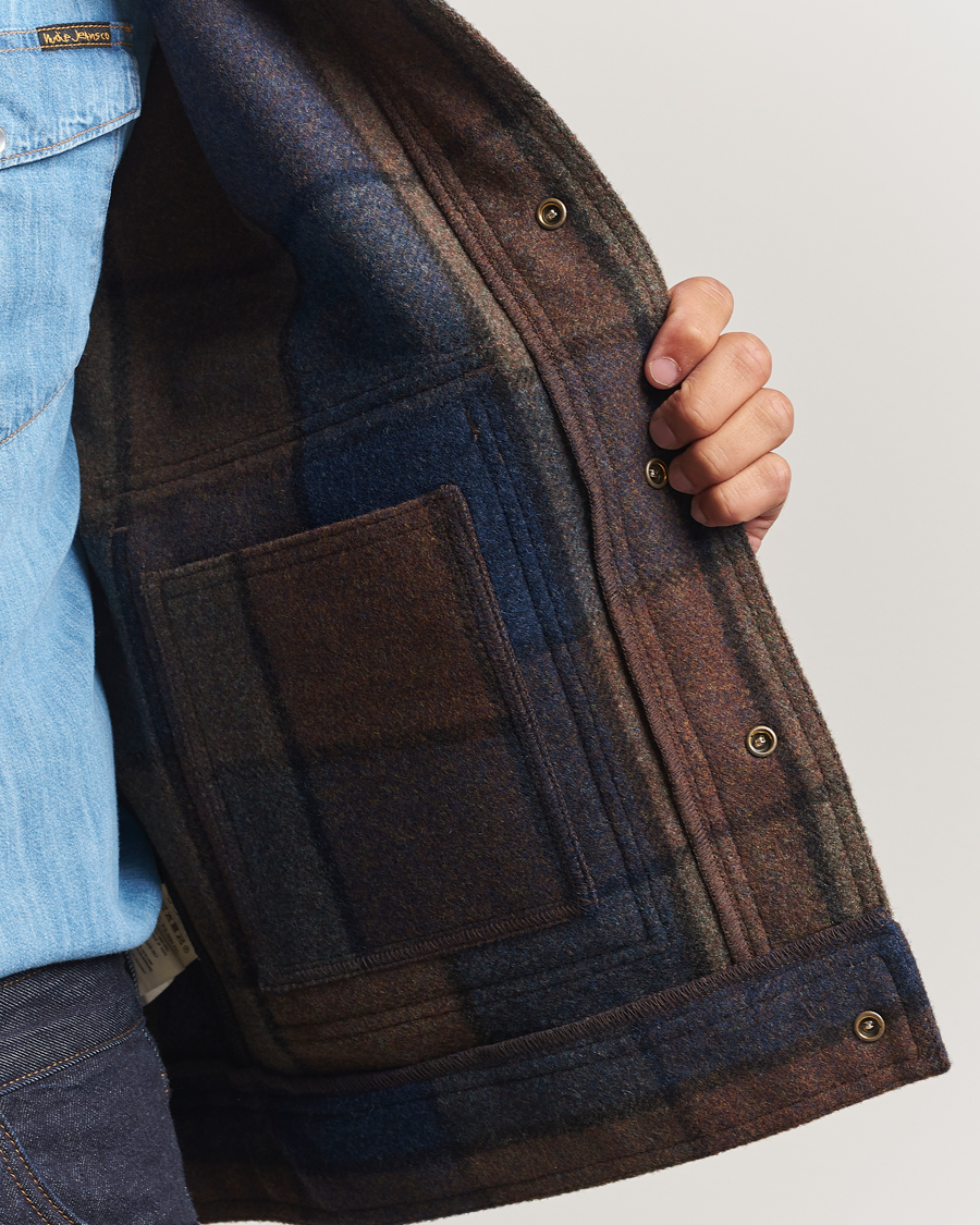 Herre | Jakker | Filson | Mackinaw Checked Wool Work Jacket Blue/Brown