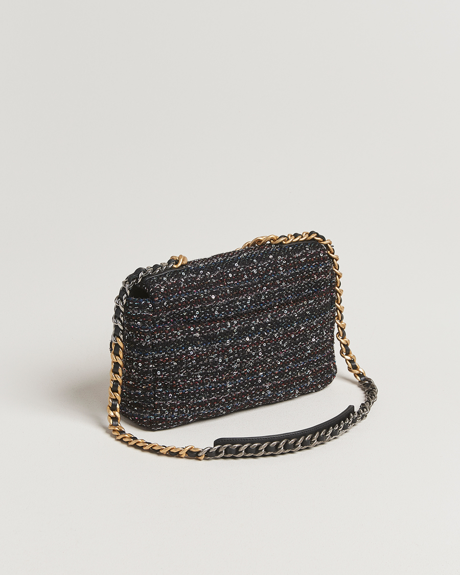 Herre | Pre-Owned & Vintage Bags | Chanel Pre-Owned | Chanel 19 Sequins Large Handbag Black