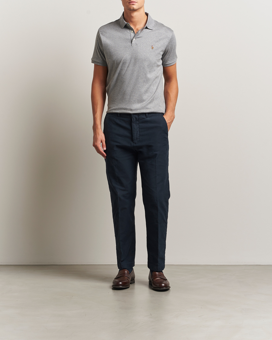 Herre | Pikéer | Polo Ralph Lauren | Custom Slim Fit Cotton Polo Steel Heather