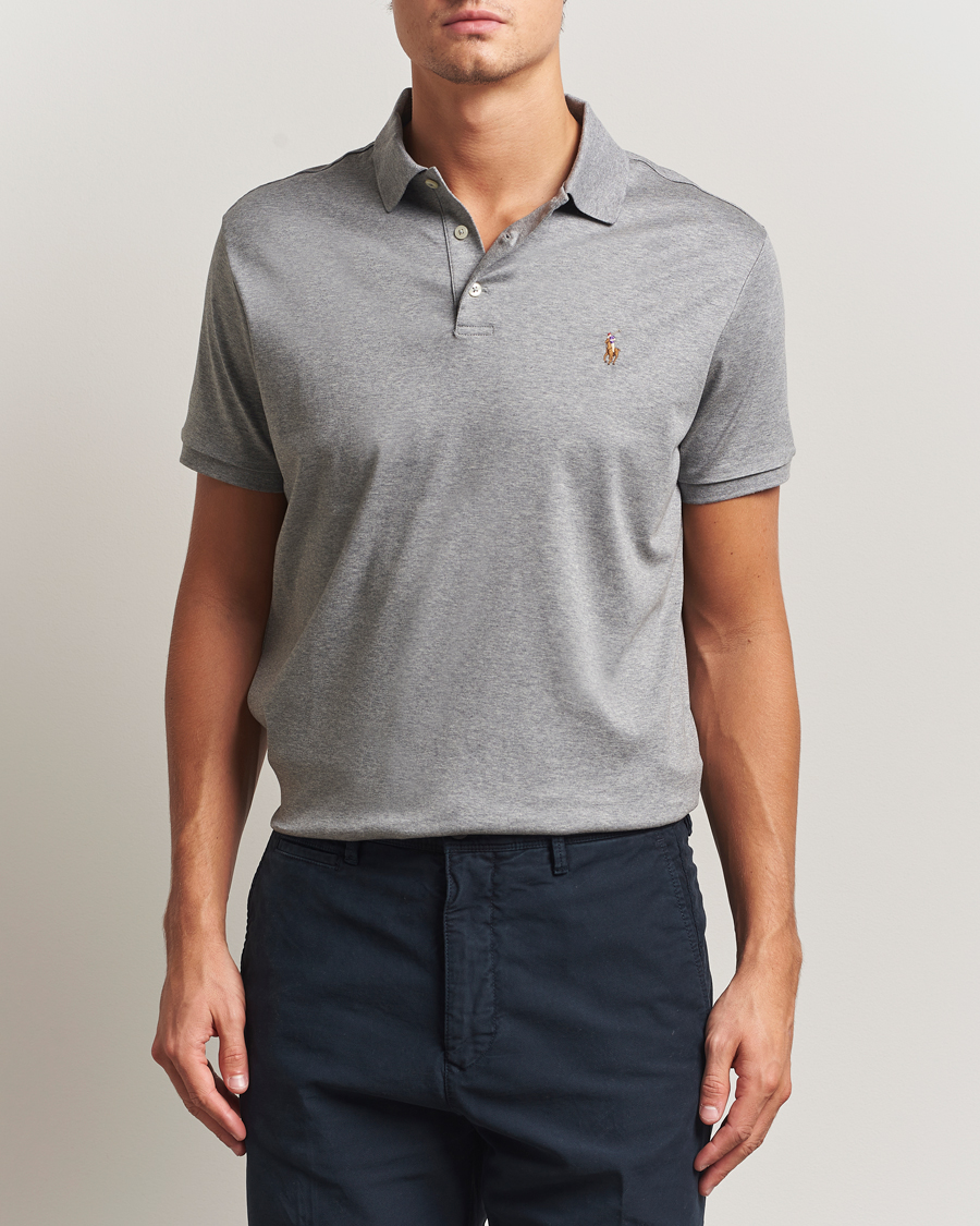 Herre | Pikéer | Polo Ralph Lauren | Custom Slim Fit Cotton Polo Steel Heather