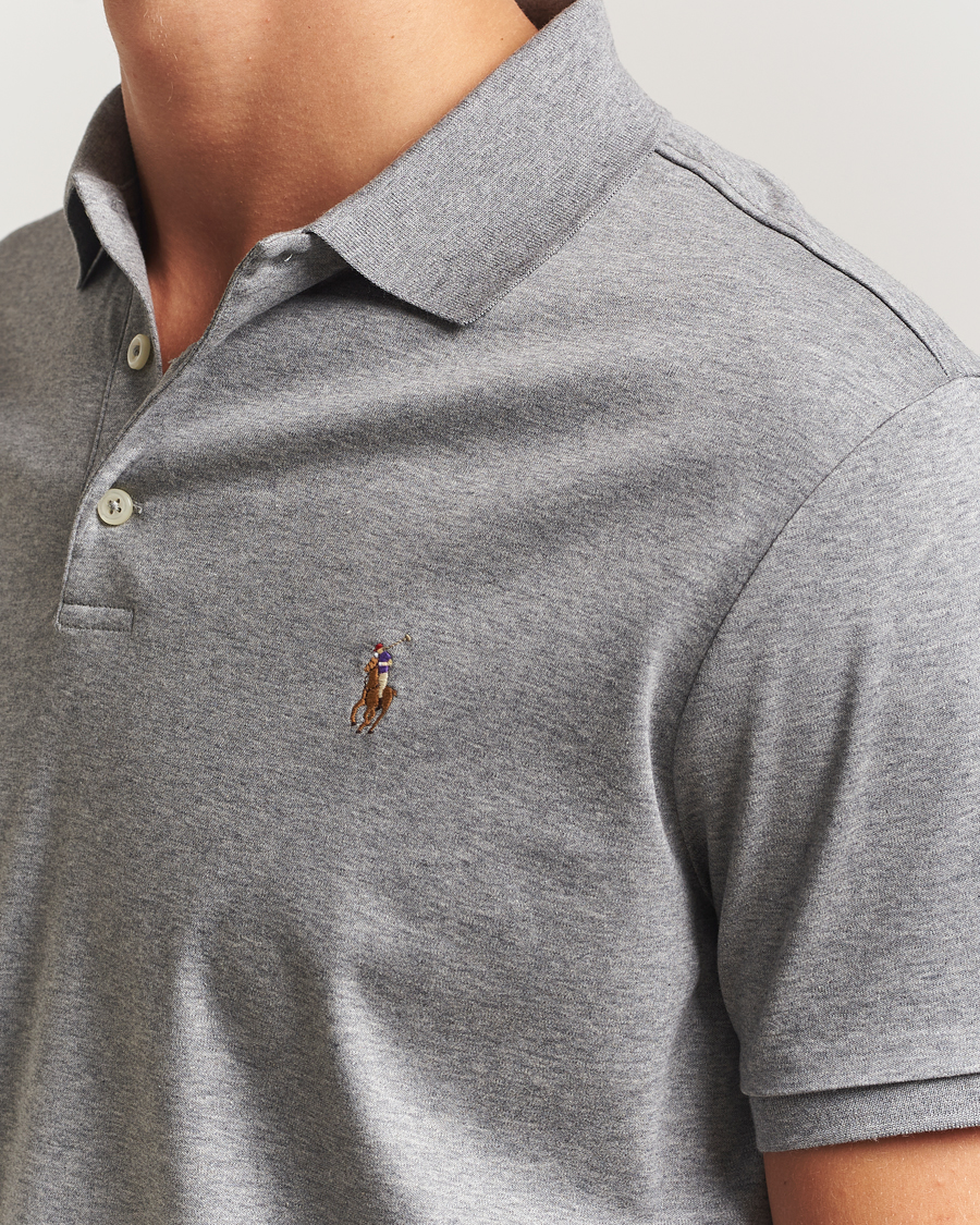 Herre | Pikéer | Polo Ralph Lauren | Custom Slim Fit Cotton Polo Steel Heather