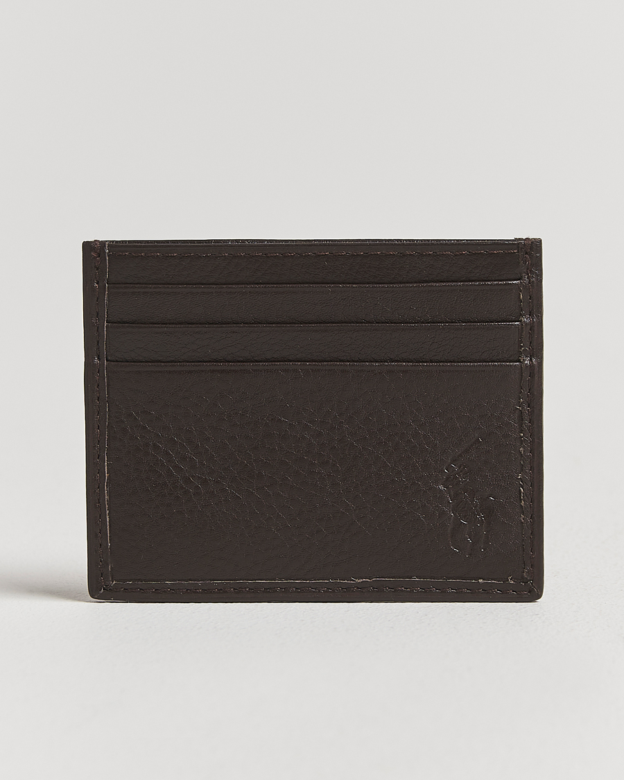 Herre | Lommebøker | Polo Ralph Lauren | Pebbled Leather Credit Card Holder Brown