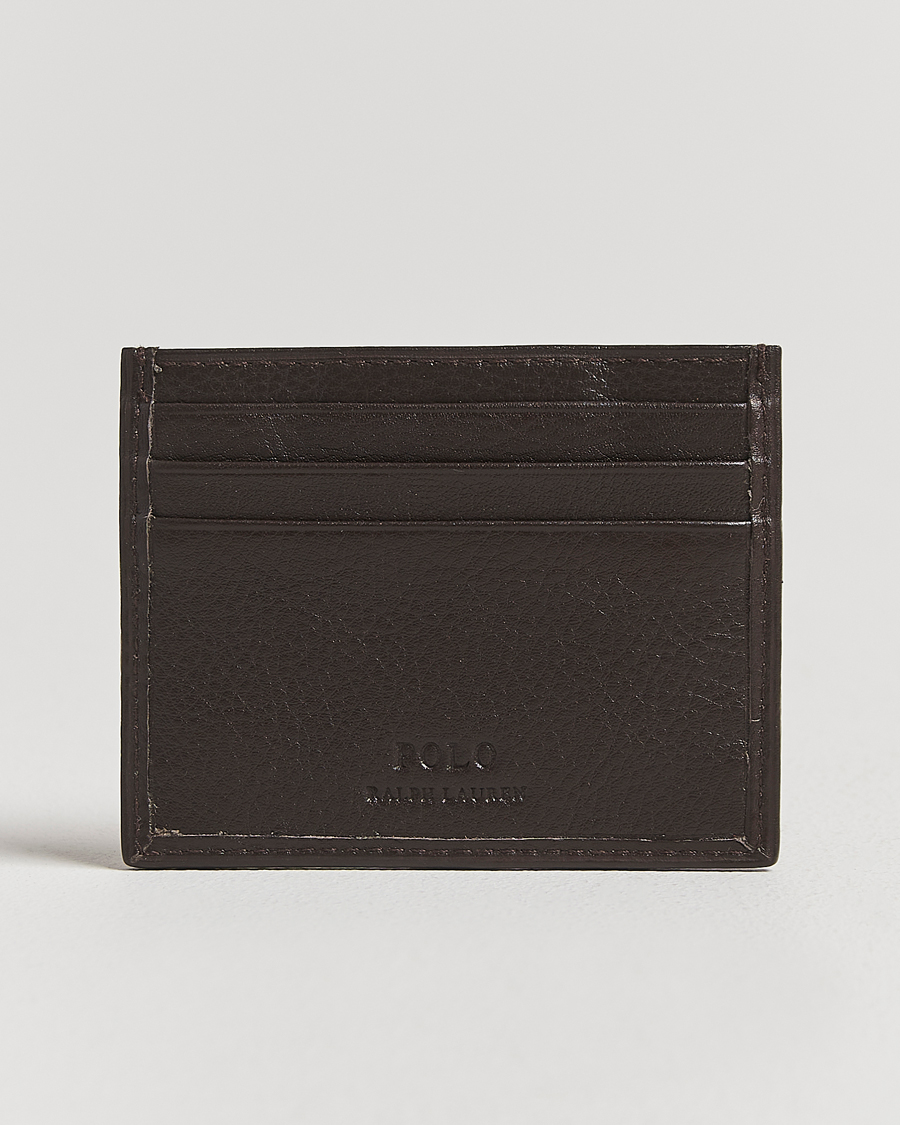 Herre | Lommebøker | Polo Ralph Lauren | Pebbled Leather Credit Card Holder Brown