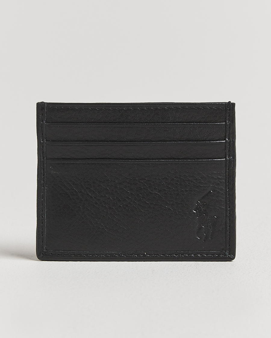 Herre | Lommebøker | Polo Ralph Lauren | Pebbled Leather Credit Card Holder Black
