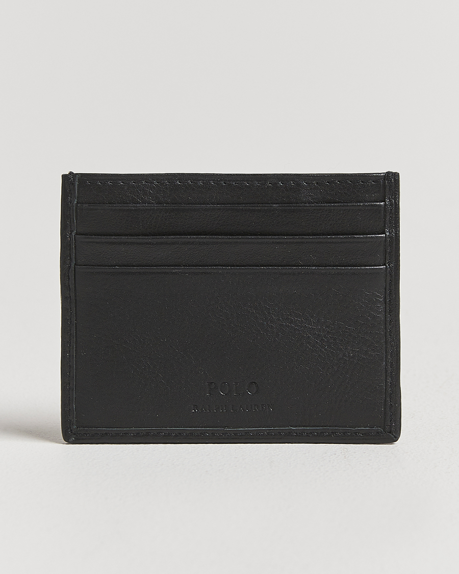 Herre | Lommebøker | Polo Ralph Lauren | Pebbled Leather Credit Card Holder Black