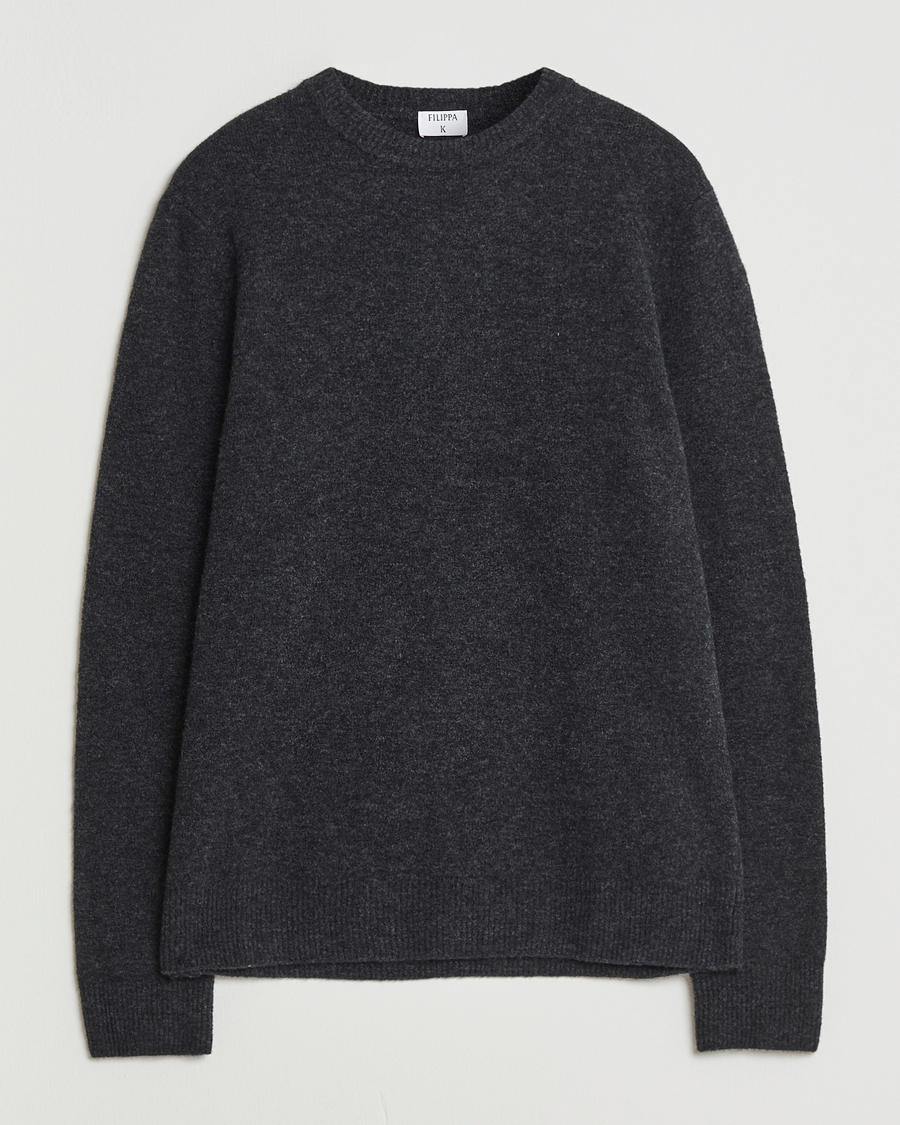 Herre | Gensere | Filippa K | Yak Knitted Sweater Charcoal Melange
