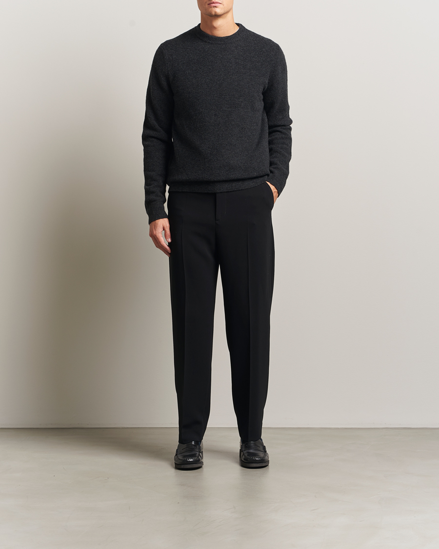 Herre | Gensere | Filippa K | Yak Knitted Sweater Charcoal Melange