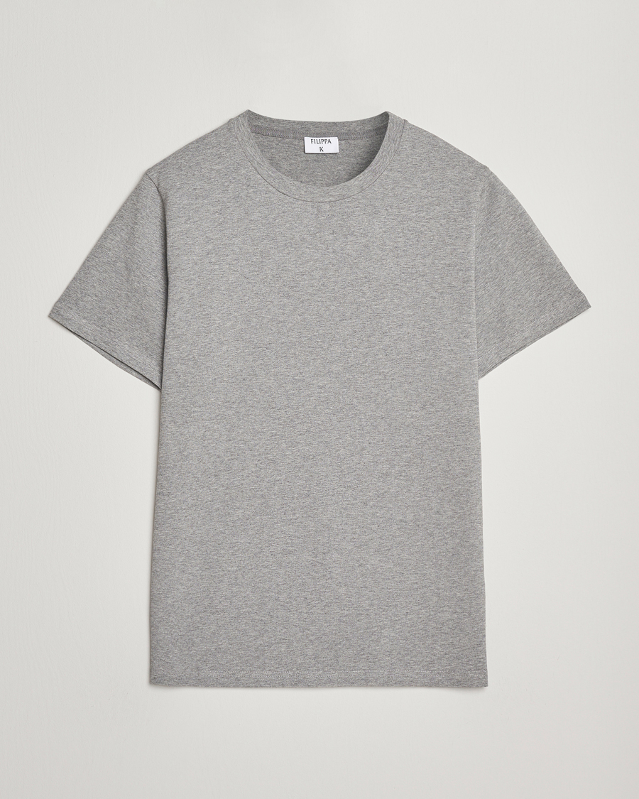 Herre | T-Shirts | Filippa K | Soft Lycra T-Shirt Mid Grey Melange