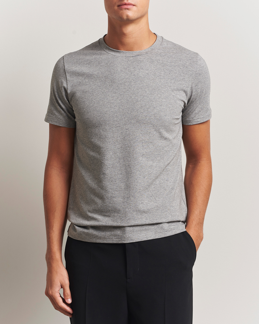 Herre | T-Shirts | Filippa K | Soft Lycra T-Shirt Mid Grey Melange
