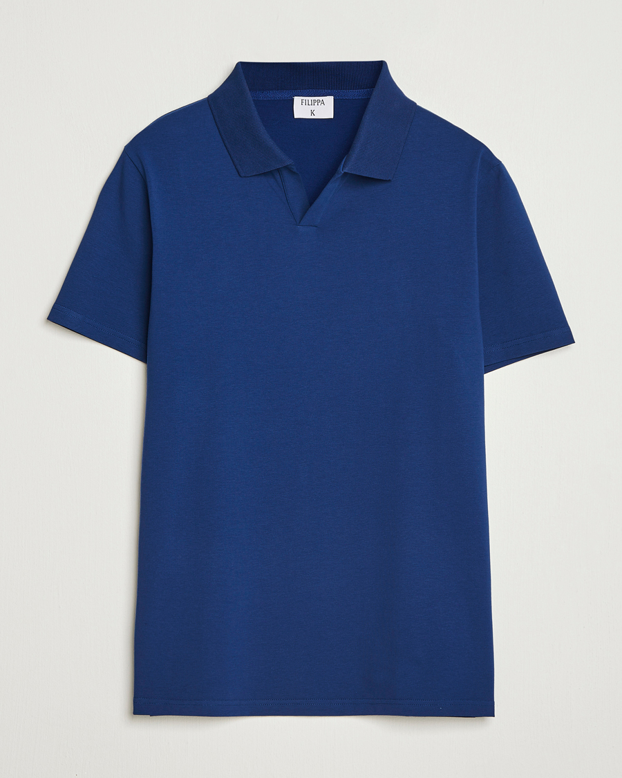 Herre | Pikéer | Filippa K | Soft Lycra Polo T-Shirt Royal Navy