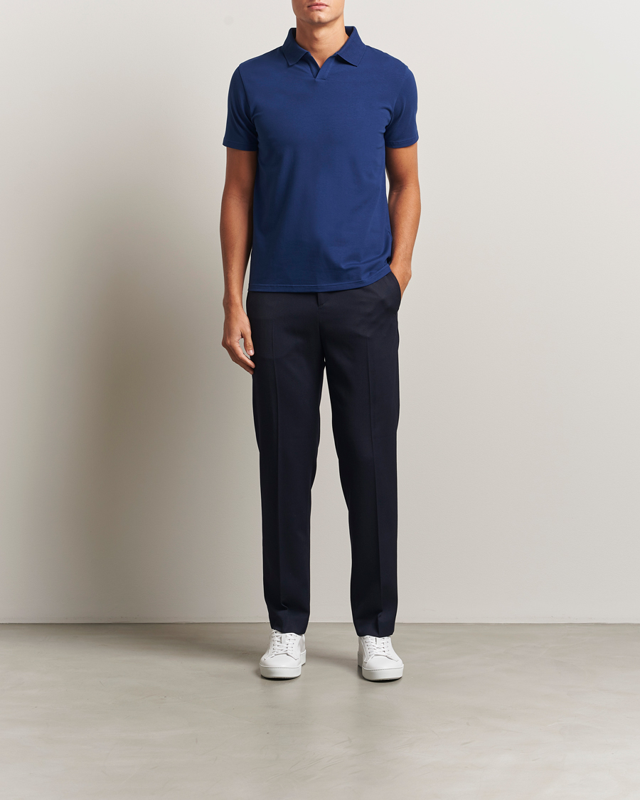 Herre | Pikéer | Filippa K | Soft Lycra Polo T-Shirt Royal Navy