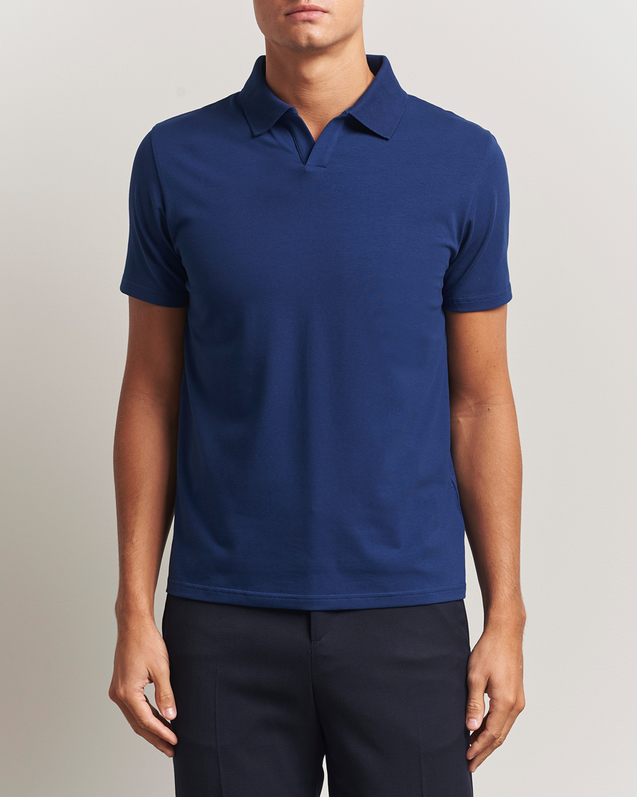 Herre | Pikéer | Filippa K | Soft Lycra Polo T-Shirt Royal Navy