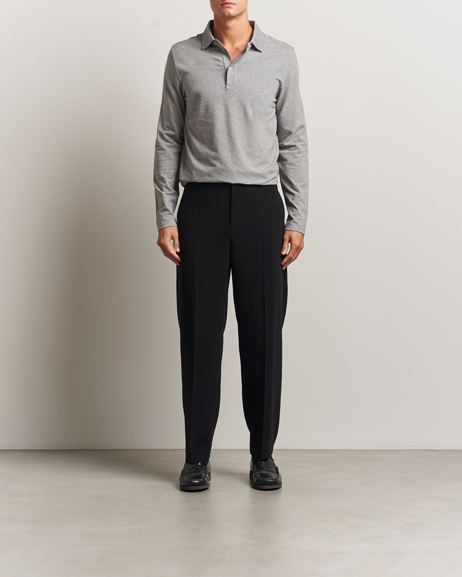 Herre | Pikéer | Filippa K | Luke Lycra Polo Shirt Mid Grey Melange