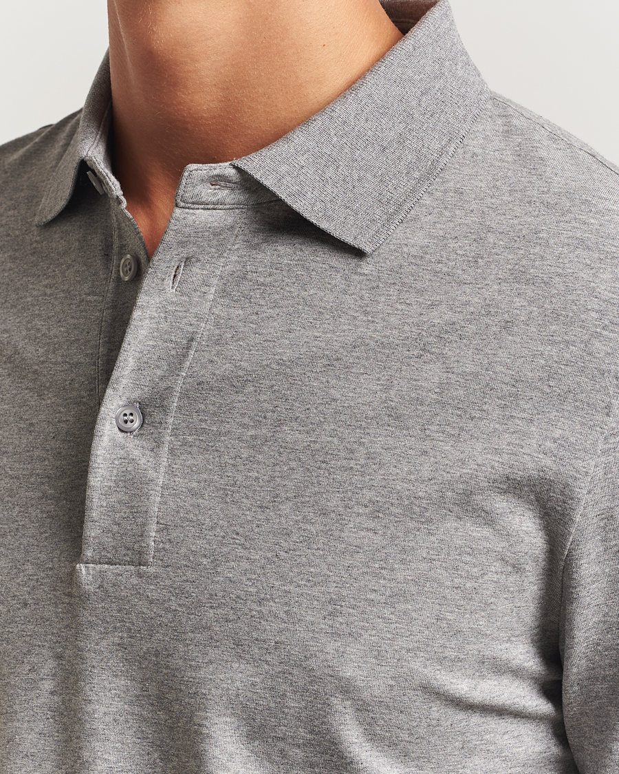 Herre | Pikéer | Filippa K | Luke Lycra Polo Shirt Mid Grey Melange