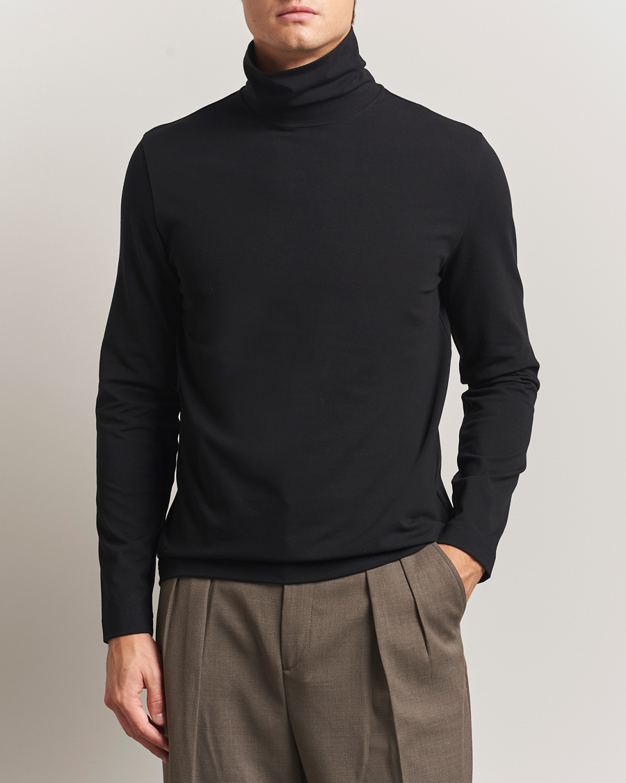 Herre | Gensere | Filippa K | Organic Cotton Stretch Turtleneck Black