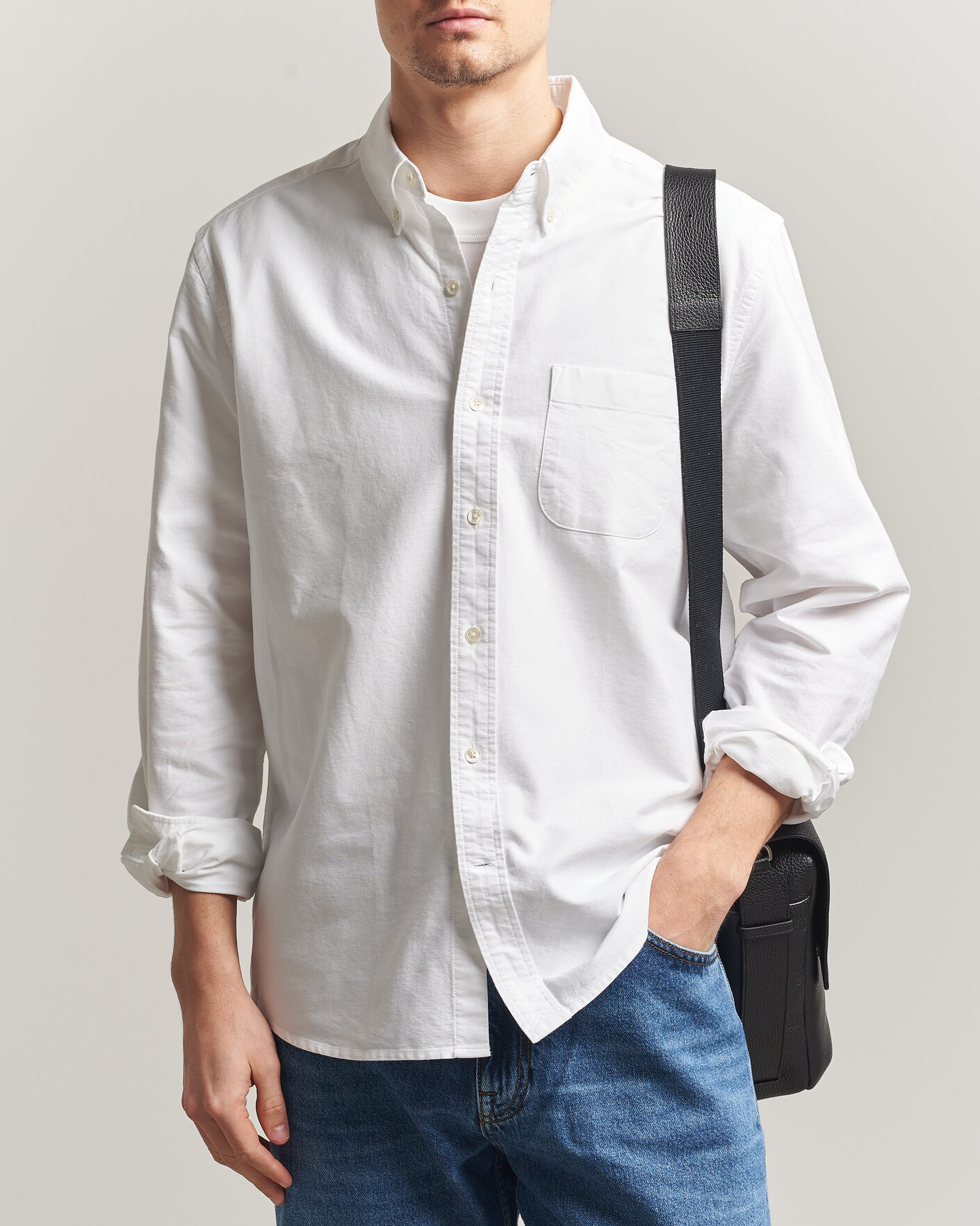 Herre | Skjorter | A Day's March | Classic Oxford Shirt White