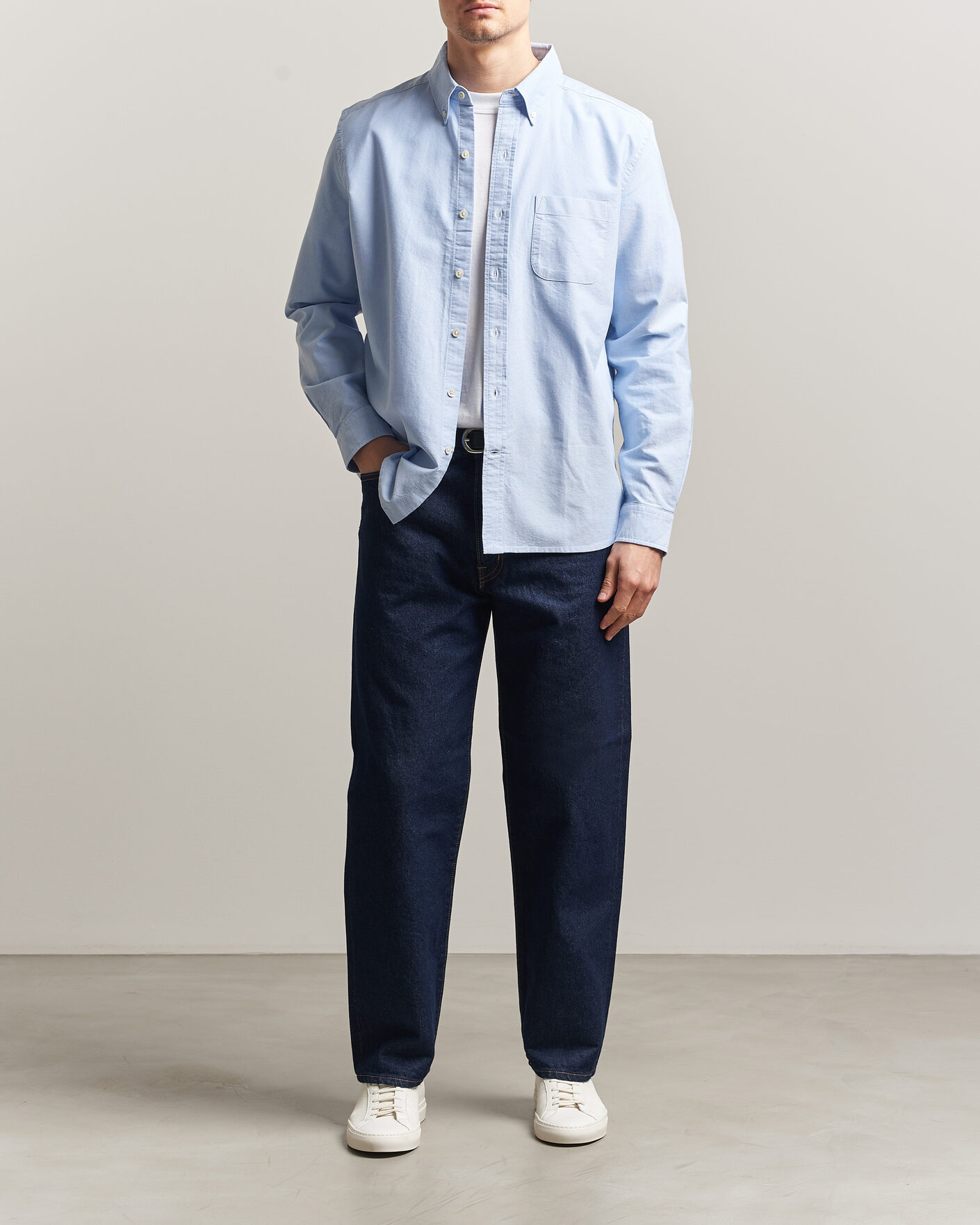 Herre | Skjorter | A Day's March | Classic Oxford Shirt Light Blue