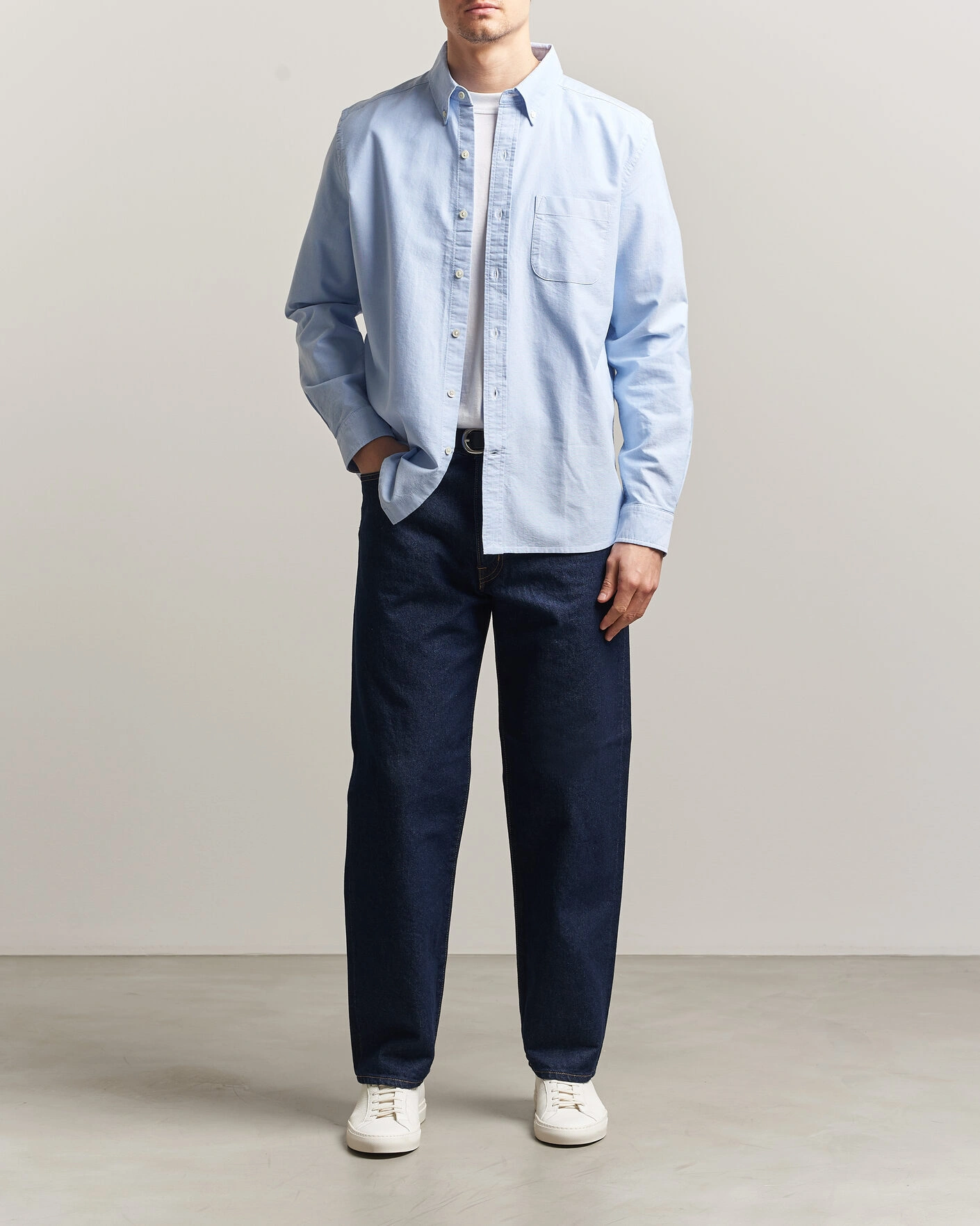 Herre | Skjorter | A Day's March | Classic Oxford Shirt Light Blue