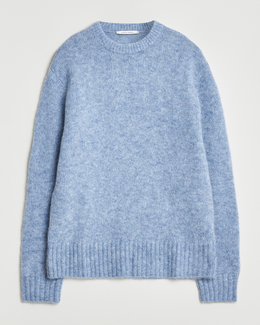Herre | Gensere | A Day's March | Tietar Mohair Sweater Light Blue