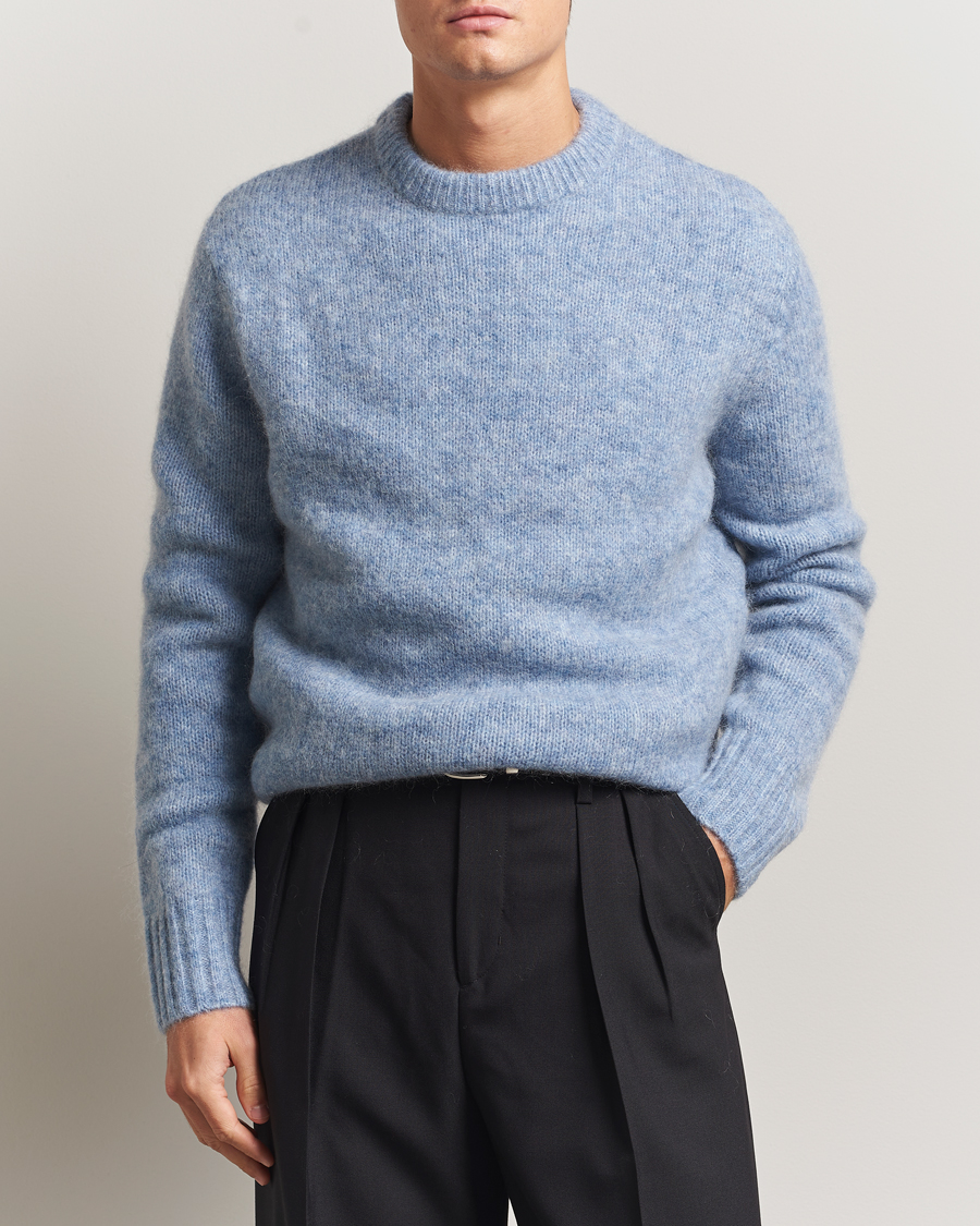Herre | Gensere | A Day's March | Tietar Mohair Sweater Light Blue