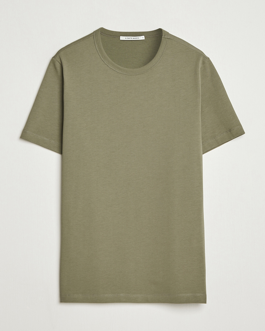 Herre | T-Shirts | A Day's March | Heavyweight T-Shirt Smoke Olive