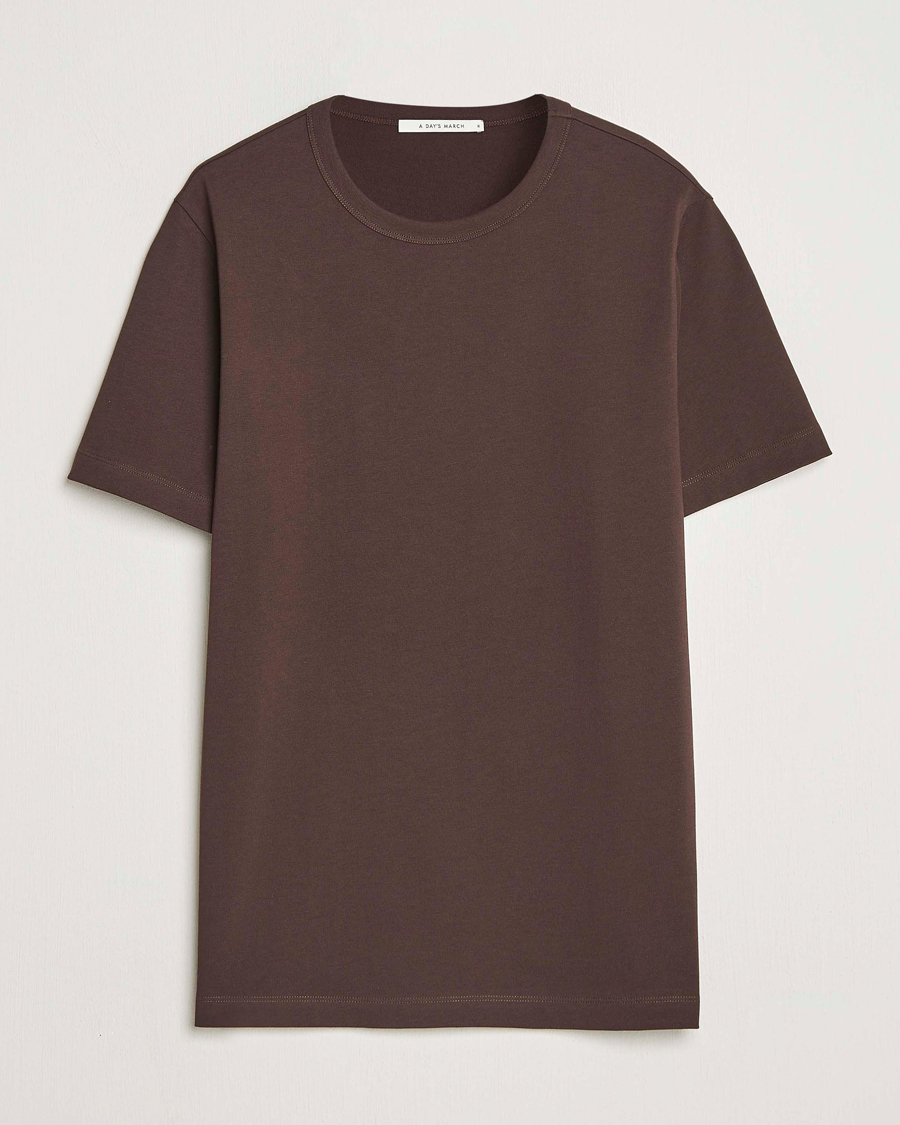 Herre | T-Shirts | A Day's March | Heavyweight T-Shirt Dark Brown