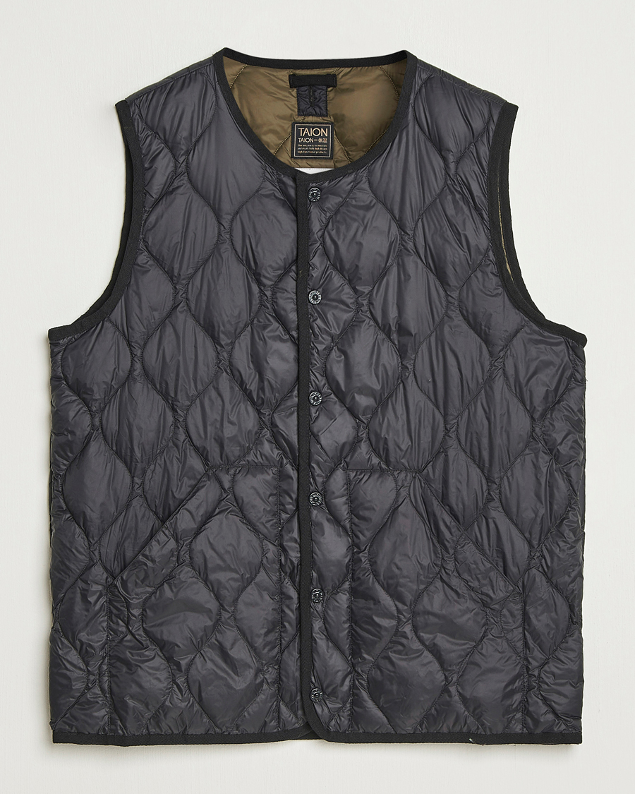 Herre | Jakker | TAION | Military Crew Neck Down Vest Black
