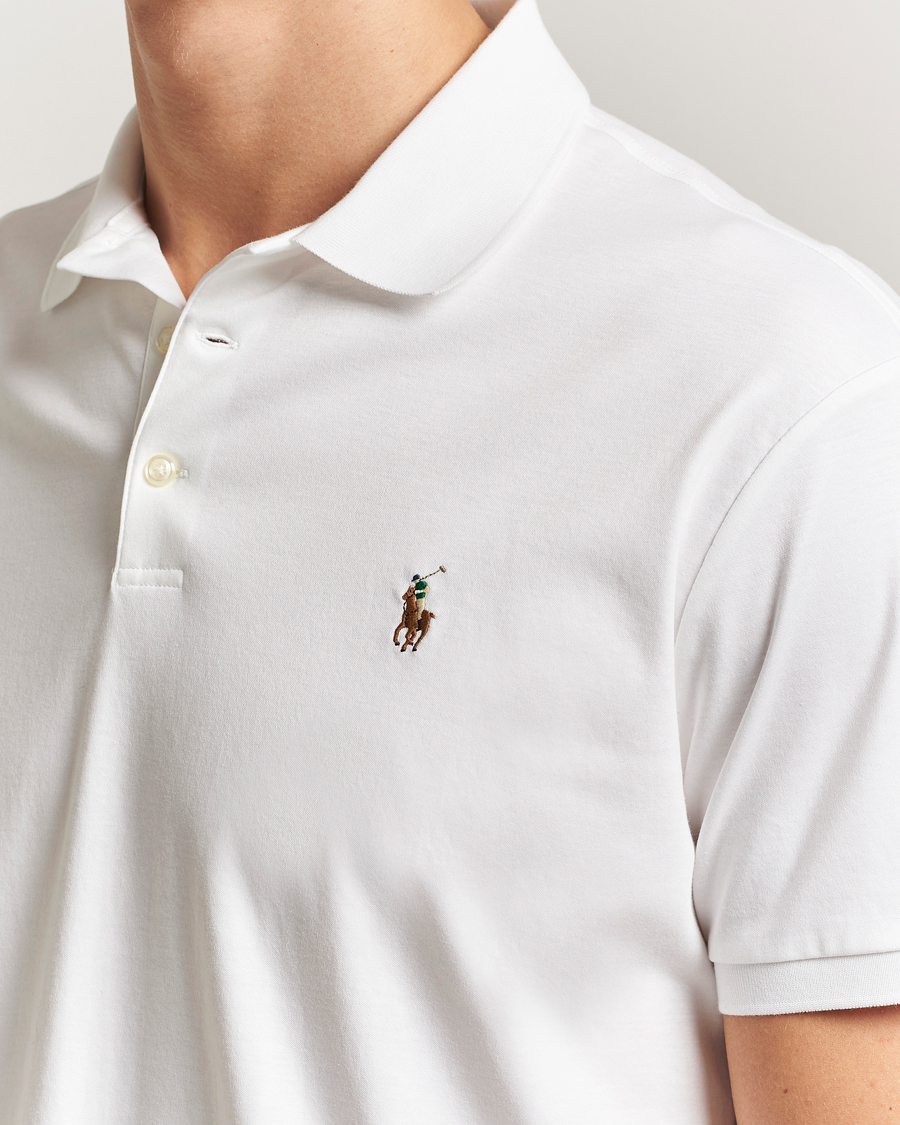Herre | Pikéer | Polo Ralph Lauren | Custom Slim Fit Cotton Polo White