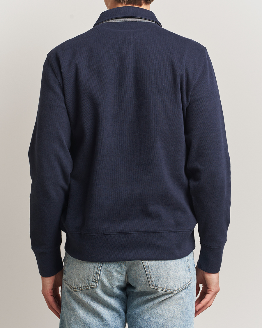 Herre | Pikéer | GANT | Light Sacker Rib Long Sleeve Polo Evening Blue