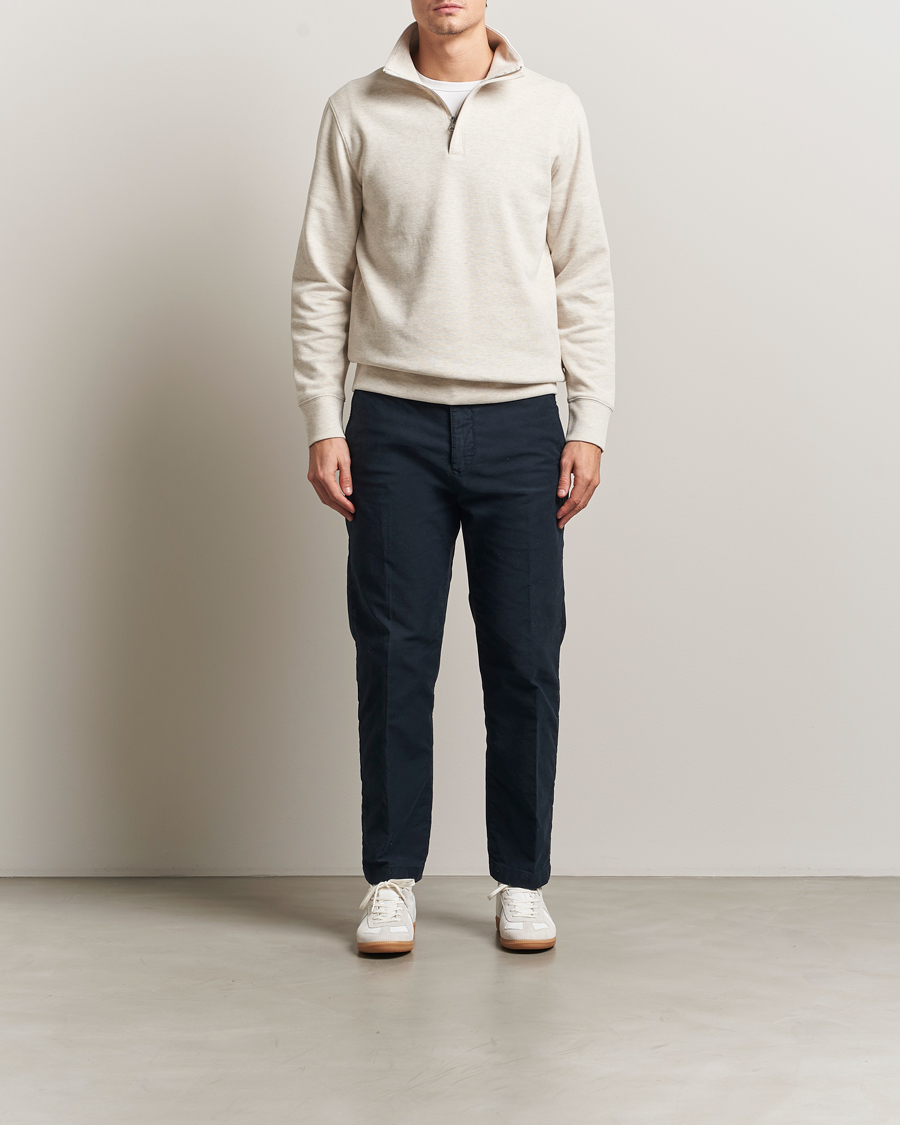 Herre | Gensere | GANT | Light Sacker Rib Half Zip Seed Melange