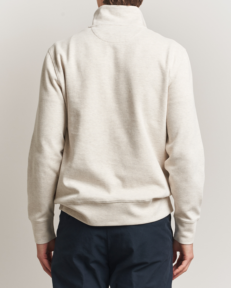 Herre | Gensere | GANT | Light Sacker Rib Half Zip Seed Melange