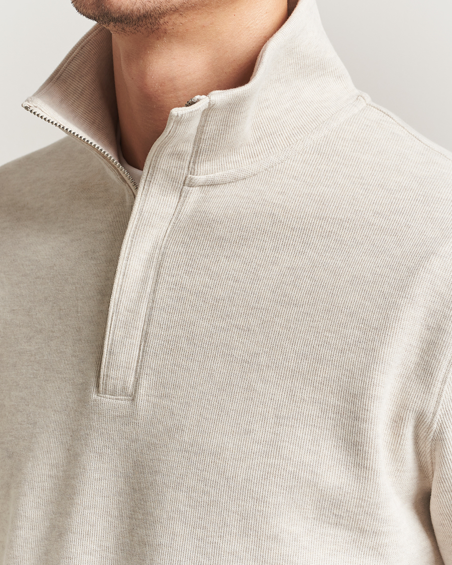 Herre | Gensere | GANT | Light Sacker Rib Half Zip Seed Melange
