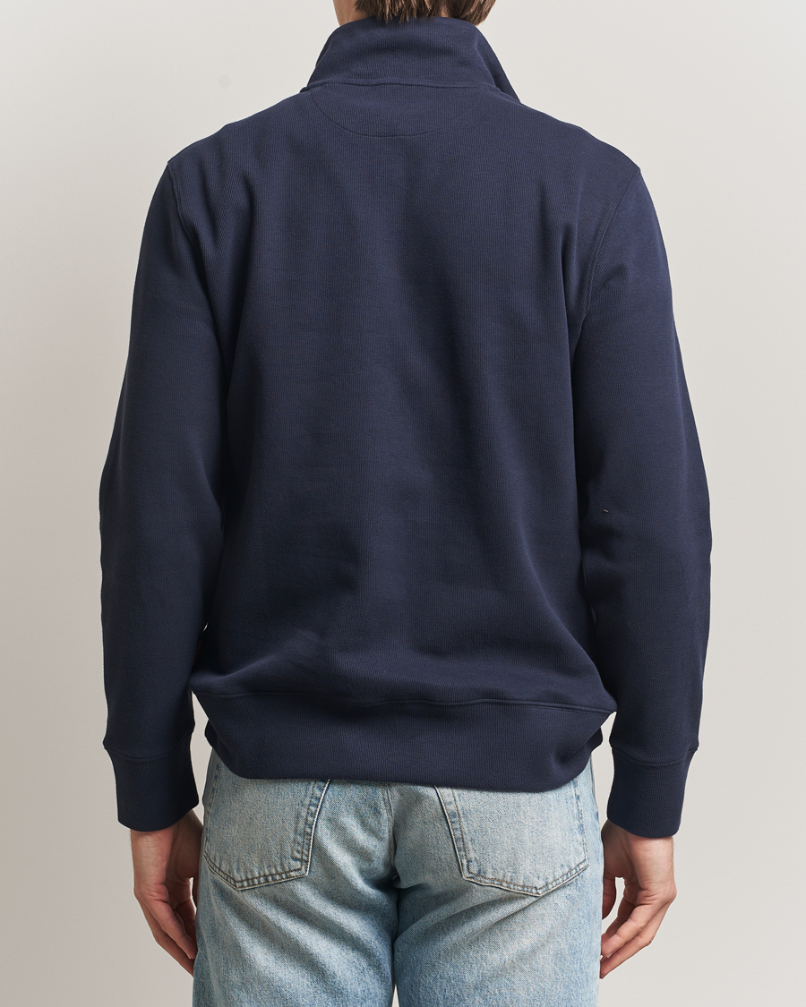 Herre | Gensere | GANT | Light Sacker Rib Half Zip Evening Blue