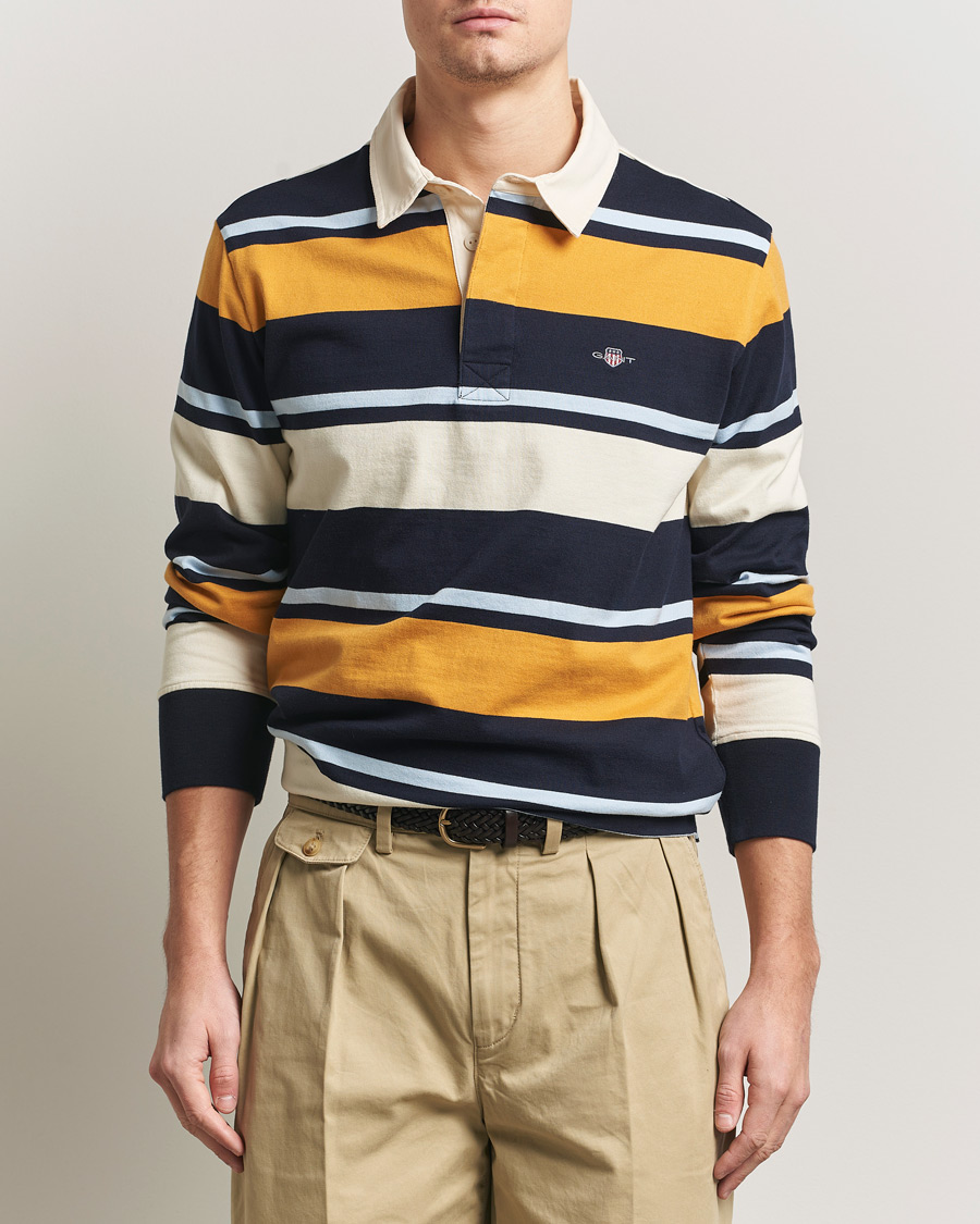 Herre | Gensere | GANT | Striped Heavy Rugger Evening Blue Multi