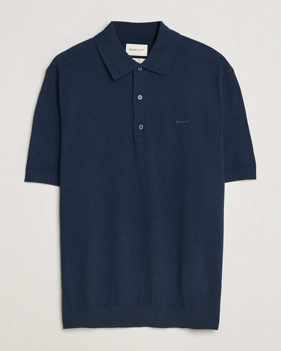 Herre | Pikéer | GANT | Extrafine Merino Polo Marine