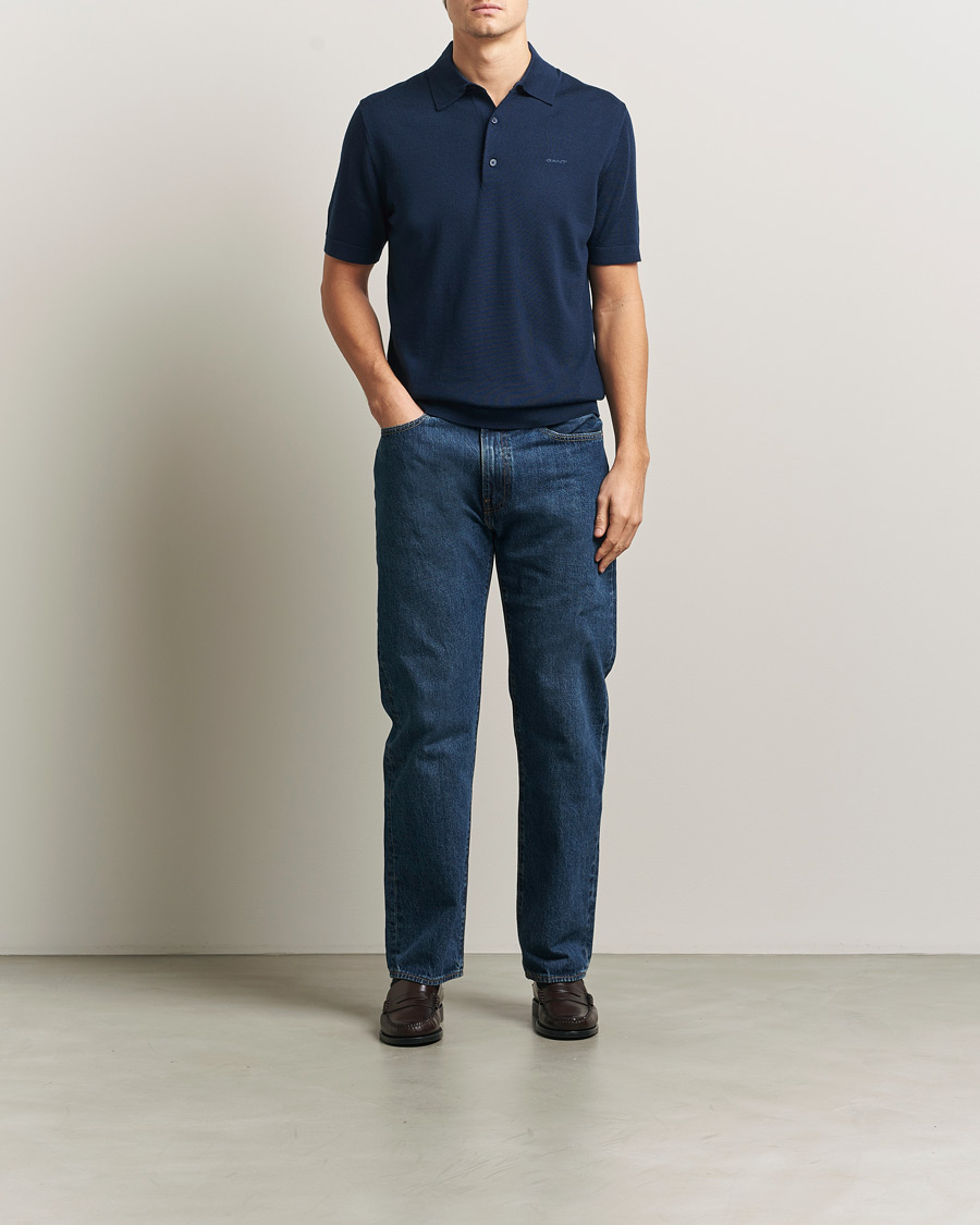Herre | Pikéer | GANT | Extrafine Merino Polo Marine