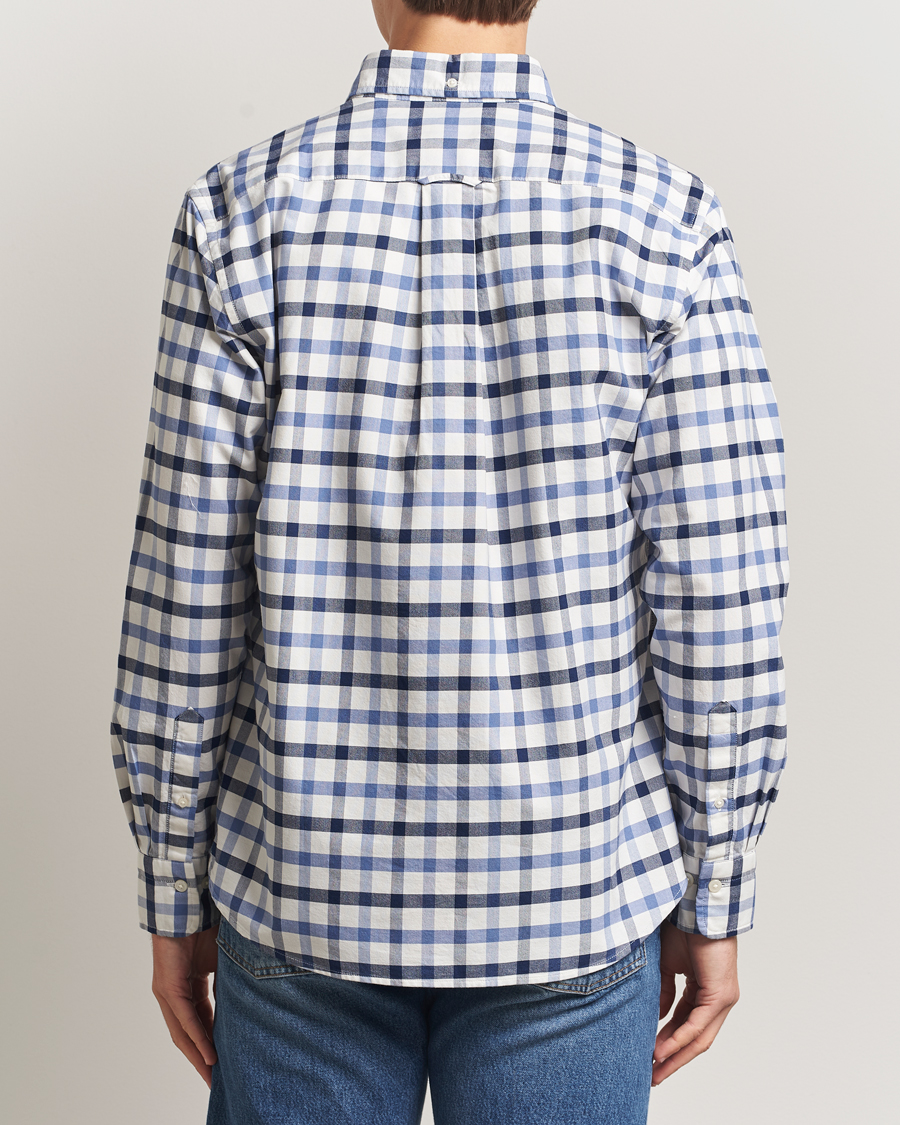 Herre | Skjorter | Gant | Regular Fit Oxford Checked Shirt Greyish Blue