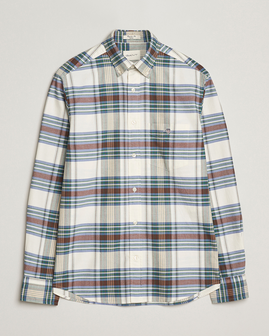 Herre | Skjorter | GANT | Regular Fit Oxford Checked Shirt Woody Green