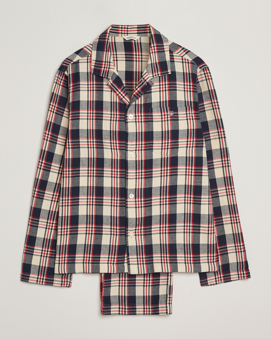 Herre | Pyjamaser og badekåper | GANT | Flannel Checked Pyjama Set Ruby Red
