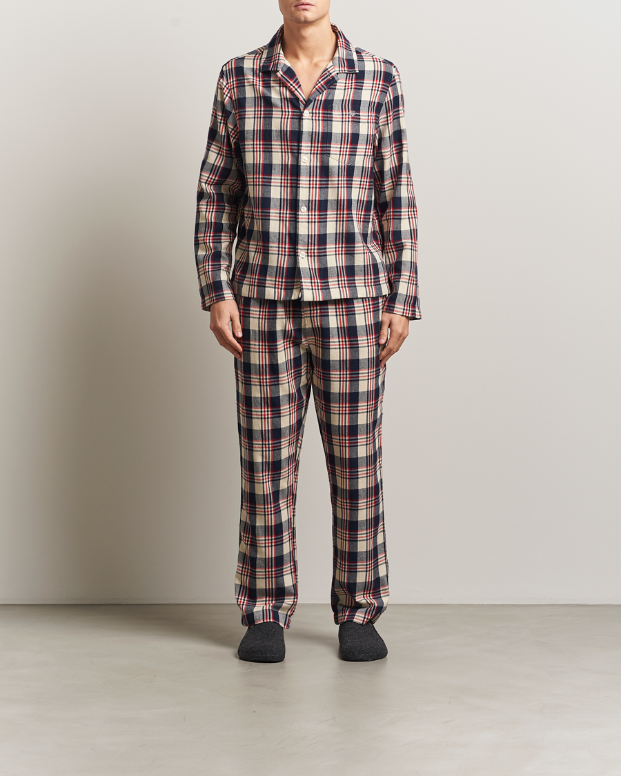 Herre | Pyjamaser og badekåper | GANT | Flannel Checked Pyjama Set Ruby Red
