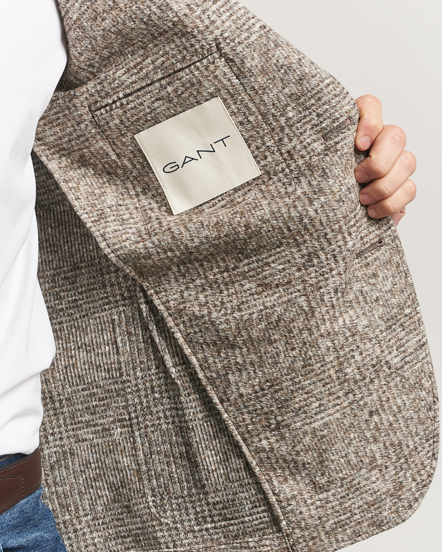 Herre | Dressjakker | GANT | Wool Checked Blazer Seed Melange