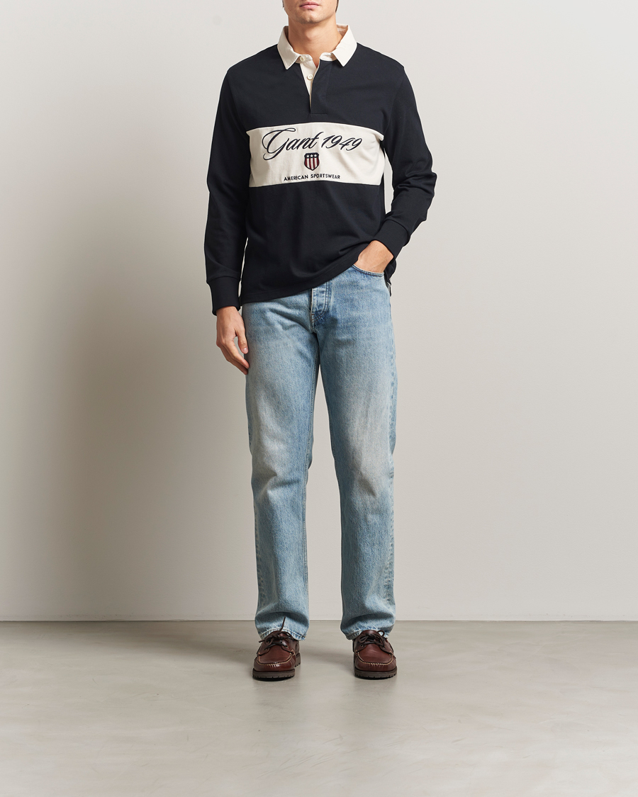 Herre | Gensere | Gant | Blocked Logo Heavy Rugger Black